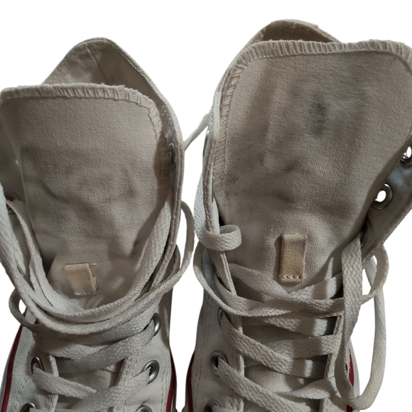 Converse All Star Off White Canvas High-Top Sneakers Size 7 - Picture 9 of 10